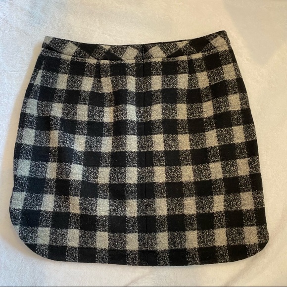 Madewell black and gray mini skirt size 8 wool blend - Picture 2 of 6